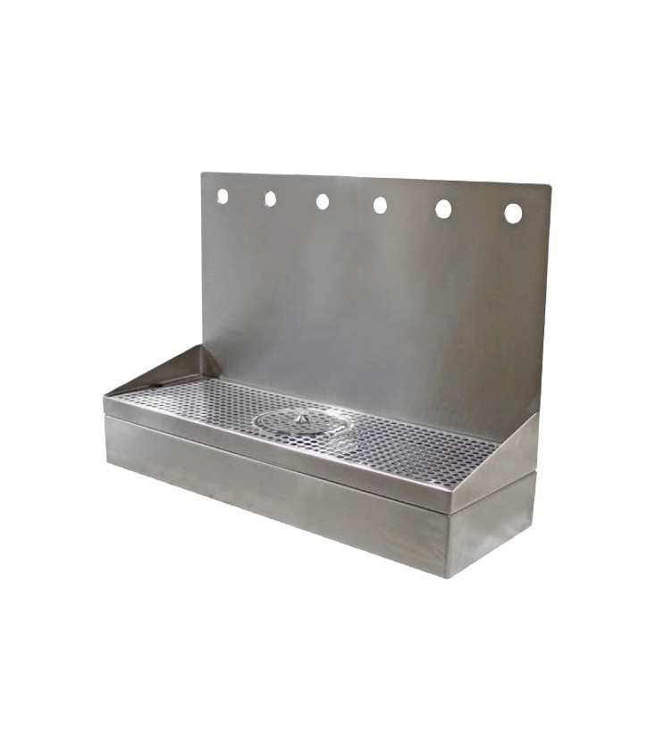 Rectangular Beer Drip Tray with Glass Rinser